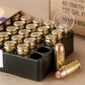 Photo detailing the 40 S&W WINCHESTER RANGER REDUCED LEAD 180 GRAIN FMJ (500 ROUNDS) for sale at AmmoMan.com.