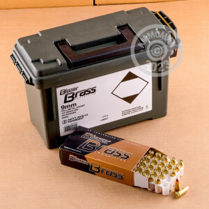 Photo of 9mm Luger FMJ ammo by Blazer Brass for sale at AmmoMan.com.