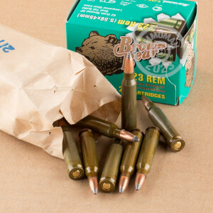 An image of 223 Remington ammo made by Brown Bear at AmmoMan.com.