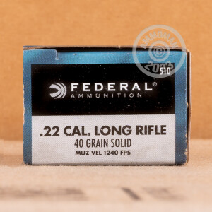 Photo detailing the .22 LR FEDERAL CHAMPION 40 GRAIN SOLID (50 ROUNDS) for sale at AmmoMan.com.