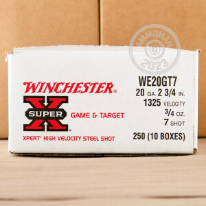 Photograph showing detail of 20 GAUGE WINCHESTER SUPER-X 2-3/4" #7 STEEL SHOT (25 ROUNDS)