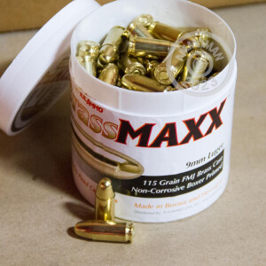 Photo detailing the 9MM LUGER TULA BRASSMAXX 115 GRAIN FMJ (100 ROUNDS) for sale at AmmoMan.com.