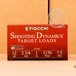 Photo detailing the 12 GAUGE FIOCCHI TARGET SHOOTING DYNAMICS 2-3/4