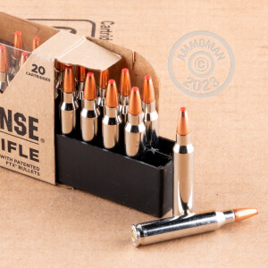 A photograph of 200 rounds of 73 grain 223 Remington ammo with a flex tip technology bullet for sale.