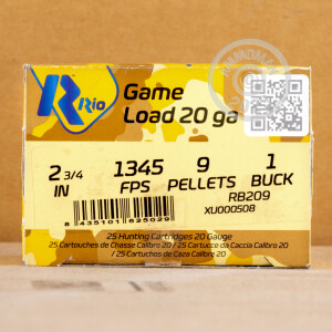 Photograph of Rio Ammunition 20 Gauge #1 BUCK for sale at AmmoMan.com