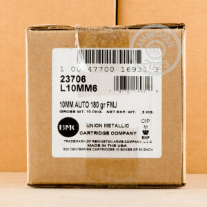 Image of the 10MM AUTO REMINGTON UMC 180 GRAIN METAL CASED (500 ROUNDS) available at AmmoMan.com.