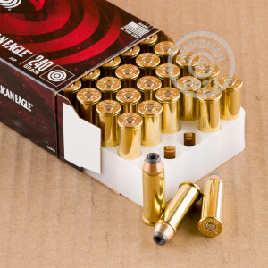 Photo detailing the 44 MAGNUM FEDERAL AMERICAN EAGLE 240 GRAIN JHP (50 ROUNDS) for sale at AmmoMan.com.