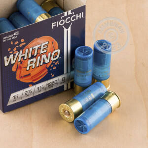 Image of 12 GAUGE FIOCCHI WHITE RINO 2-3/4" #8 SHOT (250 ROUNDS)