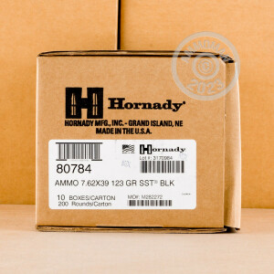 Image of the 7.62X39 HORNADY BLACK 123 GRAIN SST (20 ROUNDS) available at AmmoMan.com.
