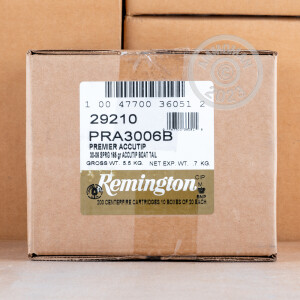 Photo detailing the 30-06 SPRINGFIELD REMINGTON PREMIER 165 GRAIN ACCUTIP BOAT TAIL POLYMER TIP (20 ROUNDS) for sale at AmmoMan.com.