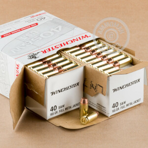 Image of the .40 S&W WINCHESTER 165 GRAIN FULL METAL JACKET (200 ROUNDS) available at AmmoMan.com.