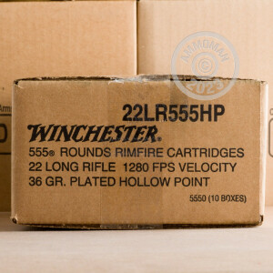 Photograph showing detail of 22 LR WINCHESTER 36 GRAIN CPHP (555 Rounds)