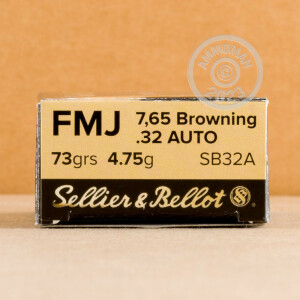 Image of 32 ACP SELLIER & BELLOT 73 GRAIN FMJ (50 ROUNDS)