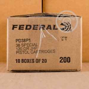 Image of the 38 SPECIAL +P FEDERAL PUNCH 120 GRAIN JHP (200 ROUNDS) available at AmmoMan.com.