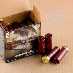 Photo detailing the 12 GAUGE FEDERAL HIGH OVER ALL 2-3/4" 1-1/8 OZ. #7.5 SHOT (25 ROUNDS) for sale at AmmoMan.com.