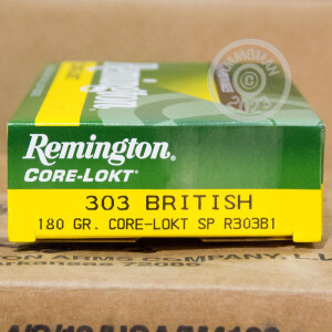 Image of 303 BRITISH REMINGTON CORE-LOKT 180 GRAIN SP (20 ROUNDS)