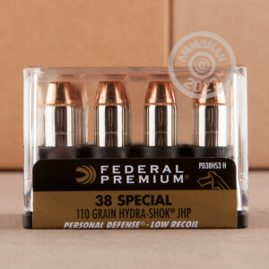 Photograph showing detail of 38 SPECIAL FEDERAL HYDRA-SHOK LOW RECOIL 110 GRAIN JHP (200 ROUNDS)