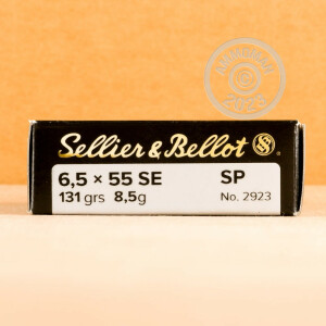 Image of the 6.5X65 SWEDISH SELLIER & BELLOT 131 GRAIN SOFT POINT (20 ROUNDS) available at AmmoMan.com.