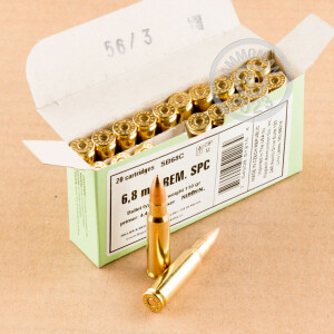 Photo detailing the 6.8MM SPC SELLIER & BELLOT 110 GRAIN FMJ (1000 ROUNDS) for sale at AmmoMan.com.