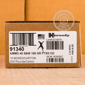 Image of the 40 S&W HORNADY CRITICAL DEFENSE 165 GRAIN FTX JHP (200 ROUNDS) available at AmmoMan.com.