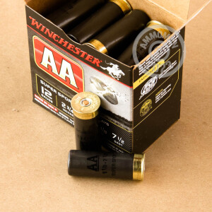 Photo detailing the 12 GAUGE WINCHESTER AA SPORTING CLAY 2 3/4" 1 1/8 OZ. #7 1/2 SHOT (250 ROUNDS) for sale at AmmoMan.com.