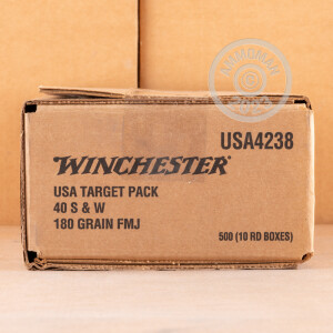 Image of the 40 S&W WINCHESTER USA TARGET PACK 180 GRAIN FMJ (50 ROUNDS) available at AmmoMan.com.