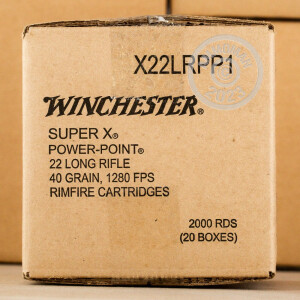 Image of the 22 LR WINCHESTER SUPER-X 40 GRAIN POWER POINT HP (2000 ROUNDS) available at AmmoMan.com.