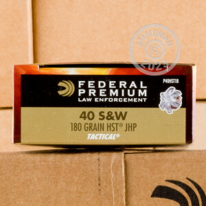 Photograph showing detail of 40 S&W FEDERAL TACTICAL 180 GRAIN HST JHP (50 ROUNDS)