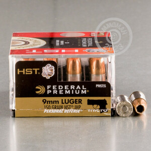 Photo detailing the 9MM FEDERAL PERSONAL DEFENSE MICRO HST 150 GRAIN JHP (200 ROUNDS) for sale at AmmoMan.com.