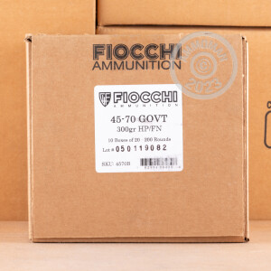 Image of Fiocchi 45-70 Government rifle ammunition.
