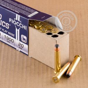A photograph of 20 rounds of 300 grain 45-70 Government ammo with a semi-jacketed hollow-Point (SJHP) bullet for sale.