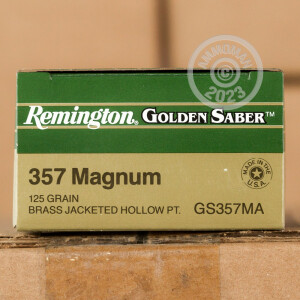 Image of the .357 MAG REMINGTON GOLDEN SABER 125 GRAIN JHP (500 ROUNDS) available at AmmoMan.com.