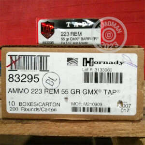 Photo of 223 Remington GMX ammo by Hornady for sale.