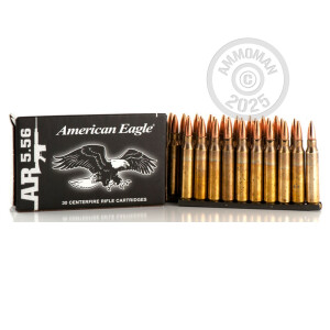 Image of 5.56x45mm ammo by Federal that's ideal for training at the range.