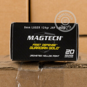 Image detailing the brass case and boxer primers on the Magtech ammunition.
