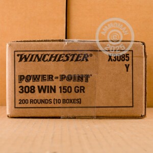 Photograph showing detail of 308 WIN WINCHESTER SUPER-X 150 GRAIN POWER-POINT (20 ROUNDS)