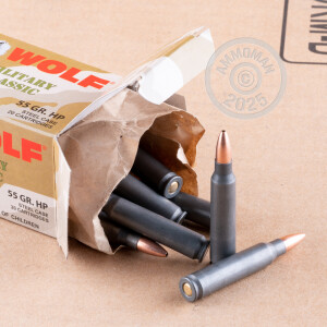 Image of the 223 REMINGTON WOLF WPA MILITARY CLASSIC 55 GRAIN HP (20 ROUNDS) available at AmmoMan.com.