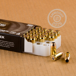 A photograph of 500 rounds of 230 grain .45 Automatic ammo with a JHP bullet for sale.