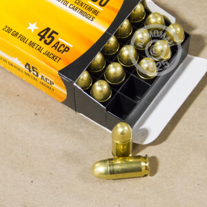 Photo detailing the 45 ACP ARMSCOR 230 GRAIN FMJ (50 ROUNDS) for sale at AmmoMan.com.