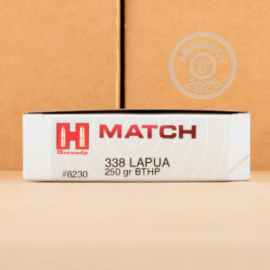 An image of 338 Lapua Magnum ammo made by Hornady at AmmoMan.com.