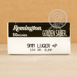 Photograph showing detail of 9MM +P REMINGTON GOLDEN SABER 124 GRAIN BJHP (500 ROUNDS)