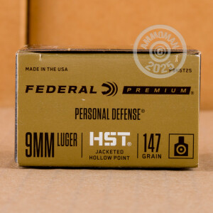 An image of 9mm Luger ammo made by Federal at AmmoMan.com.