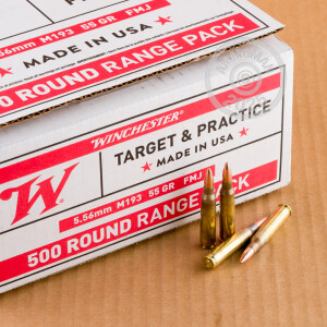 Photograph showing detail of 5.56X45 WINCHESTER USA 55 GRAIN FMJ (500 ROUNDS)