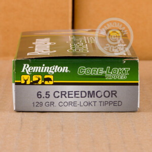 Image of Remington 6.5MM CREEDMOOR rifle ammunition.