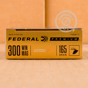 Photo detailing the 300 WIN MAG FEDERAL 165 GRAIN TROPHY BONDED TIP (20 ROUNDS) for sale at AmmoMan.com.