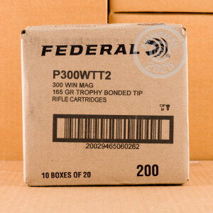 Image of the 300 WIN MAG FEDERAL 165 GRAIN TROPHY BONDED TIP (20 ROUNDS) available at AmmoMan.com.