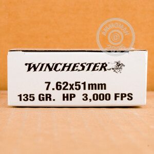 Image of the 7.62X51 WINCHESTER 135 GRAIN HP (20 ROUNDS) available at AmmoMan.com.