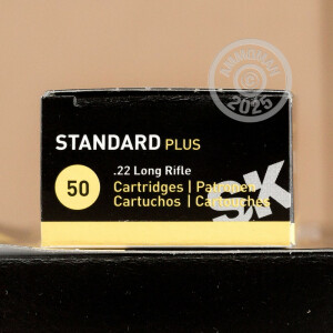 Photograph showing detail of .22 LR SK STANDARD PLUS 40 GRAIN LRN (50 ROUNDS)