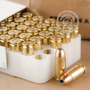 Image of Federal 9mm Luger pistol ammunition.