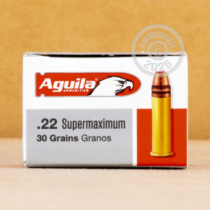 Image of the 22 LR AGUILA 22 SUPERMAXIMUM 30 GRAIN CPRN (500 ROUNDS) available at AmmoMan.com.